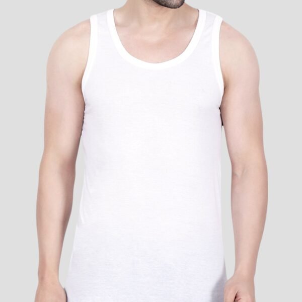 Big Eye MV005 Men’s Premium Cotton Vest in White