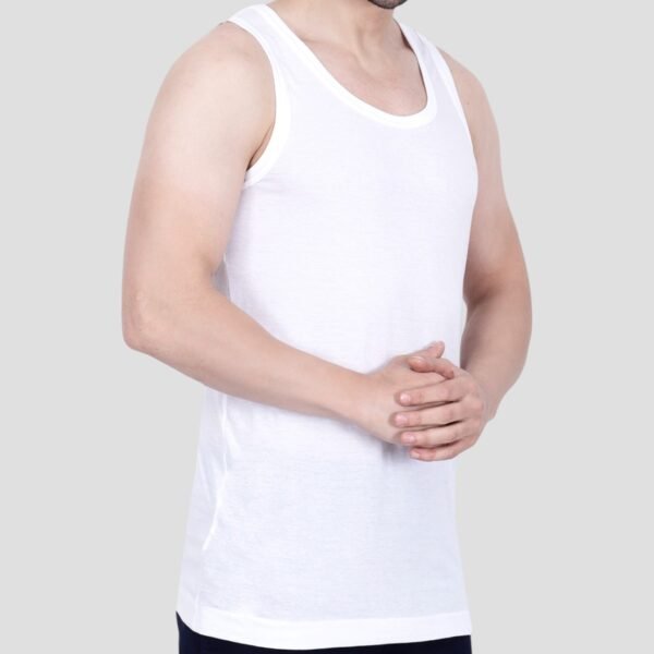Big Eye MV005 Men’s Premium White Cotton Vest – Soft, Breathable & Tagless