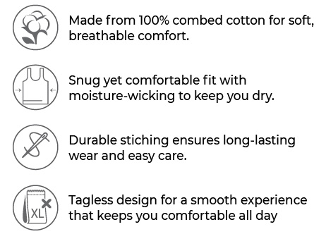 Big Eye MV005 Men’s Premium White Cotton Vest – Soft, Breathable & Tagless