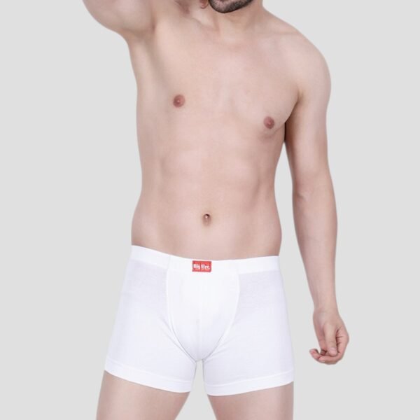 Big Eye Men’s White Cotton Rib Trunk – 100% Combed Cotton, Classic Fit, Comfortable Ribbed Design | TR001