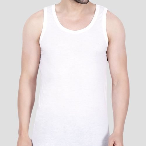 Big Eye MV005 Men’s Premium Cotton Vest in White
